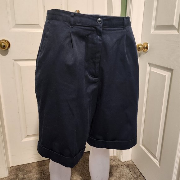 Navy Blue Cotton Shorts (Petite) - Picture 1 of 2